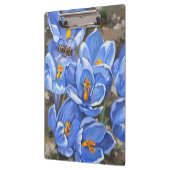 Porte-bloc Crocus bleus et une abeille (Gauche)