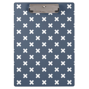 Porte-bloc Croix blanches sur bleu-gris