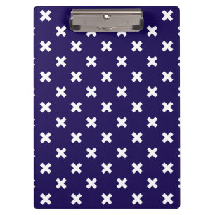 Porte-bloc Croix blanches sur bleu marine