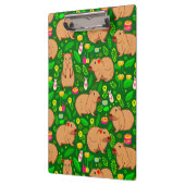 Porte-bloc Croquis Capybara avec fleurs de printemps sur vert (Gauche)