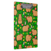 Porte-bloc Croquis Capybara avec fleurs de printemps sur vert (Swatch)