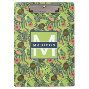 Porte-bloc Croquis de fruit tropical sur le motif vert