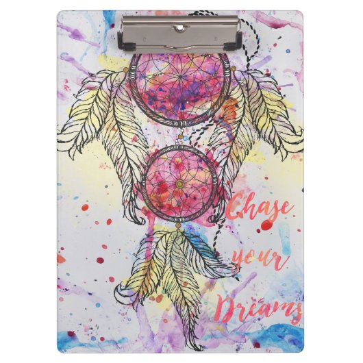 Porte-bloc Croquis en aquarelle Dreamcatcher "Chase your Drea (Devant)