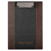 Porte-bloc Cuir à couture noir et brun (Devant)