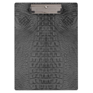 Porte-bloc Cuir de crocodile noir 