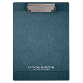 Porte-bloc Cuir Faux Suede bleu foncé (Devant)