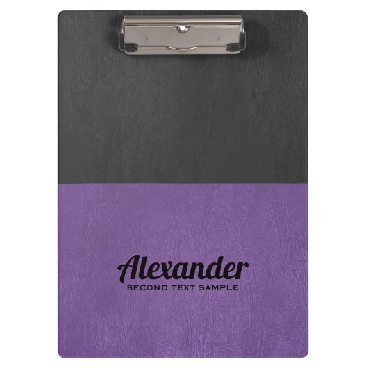 Porte-bloc Cuir foncé gris et mauve (Devant)