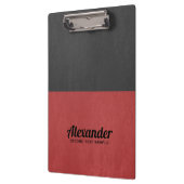 Porte-bloc Cuir gris foncé et faux-cuir rouge (Gauche)