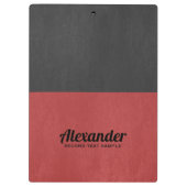 Porte-bloc Cuir gris foncé et faux-cuir rouge (Dos)