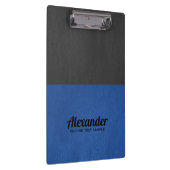 Porte-bloc Cuir noir gris et bleu (Swatch)