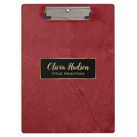 Porte-bloc Cuir rouge simple (Devant)