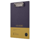 Porte-bloc Cuir violet profond, Or (Gauche)