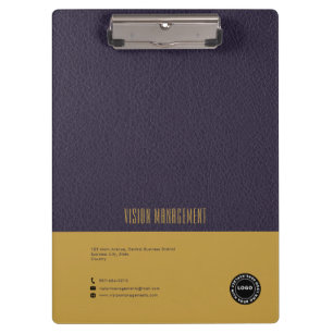 Porte-bloc Cuir violet profond, Or