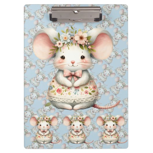 Porte-bloc Cuisine Florale Souris Couronne Fleur (Devant)