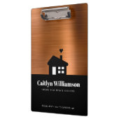 Porte-bloc Cuivre noir Courtier immobilier Maison professionn (Gauche)