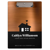 Porte-bloc Cuivre noir Courtier immobilier Maison professionn (Devant)