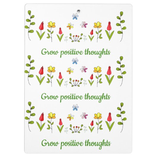 Porte-bloc Cultiver des pensées positives fleurs (Dos)