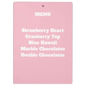 Porte-bloc CUPCAKE FACTORY Menu (Dos)