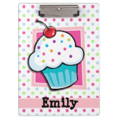 Porte-bloc Cupcake, Rose, Bleu, Vert, Pois (Devant)