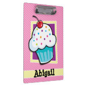 Porte-bloc Cupcake sur bandes rose et blanche (Swatch)