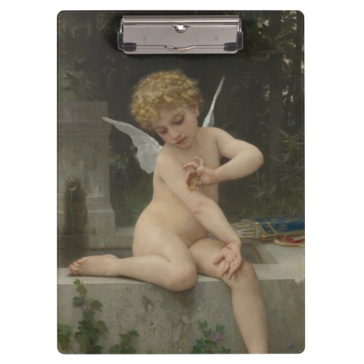 Porte-bloc Cupidé avec papillon (par Bouguereau) (Devant)