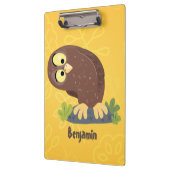 Porte-bloc Curieux et drôle dessin animé de chouette brune (Gauche)