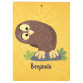 Porte-bloc Curieux et drôle dessin animé de chouette brune (Dos)