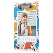 Porte-bloc Custom Cute Kid Name & Photo Animal Clipboard (Gauche)