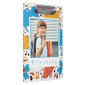 Porte-bloc Custom Cute Kid Name & Photo Animal Clipboard (Swatch)