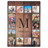 Porte-bloc Custom Family Photo Collage Reclaimed Wood (Dos)