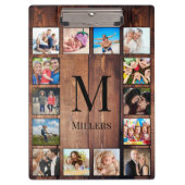 Porte-bloc Custom Family Photo Collage Reclaimed Wood (Devant)