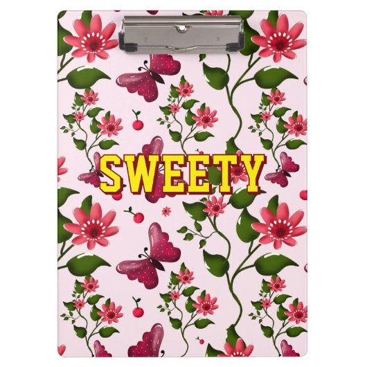 Porte-bloc Custom floral butterfly pattern  (Devant)