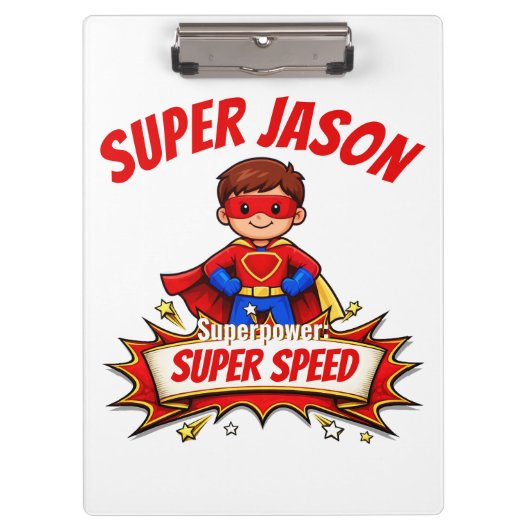 Porte-bloc Custom Kids Superhero Name & Superpower (Devant)