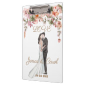 Porte-bloc Custom Love Mariage aquarelle florale élégant mign (Gauche)
