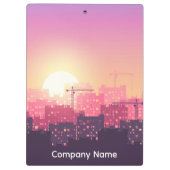 Porte-bloc Custom Modern Construction City Sunset Clipboard (Dos)
