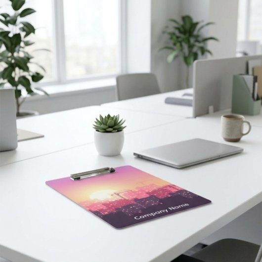 Porte-bloc Custom Modern Construction City Sunset Clipboard