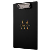 Porte-bloc Custom Monogram Name Black Executive Clipboard (Gauche)