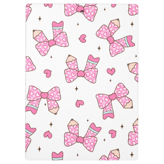 Porte-bloc Custom Name Pencil Coquette Bow  (Dos)