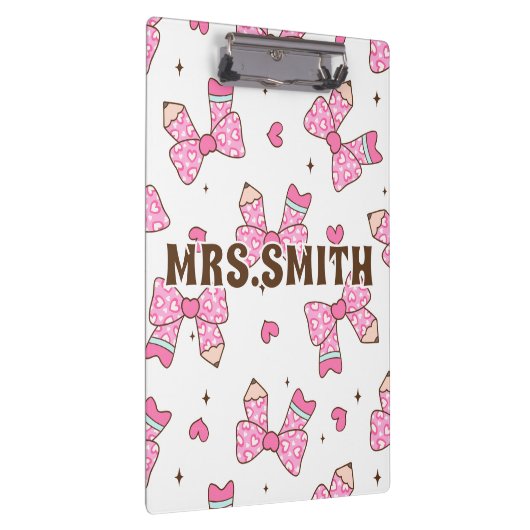 Porte-bloc Custom Name Pencil Coquette Bow  (Swatch)