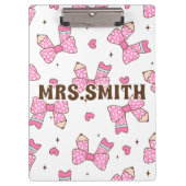 Porte-bloc Custom Name Pencil Coquette Bow  (Devant)