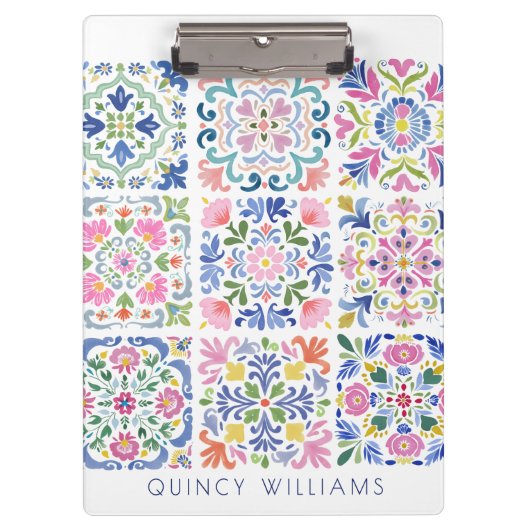 Porte-bloc Custom Name Tile Mosaic  (Devant)