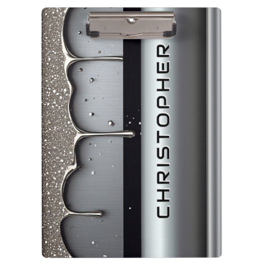 Porte-bloc Custom Name With Dripping Liquid Metal (Devant)