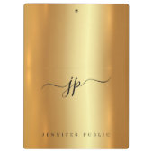 Porte-bloc Custom Script Elegant Text Monogram Luxury Gold (Dos)