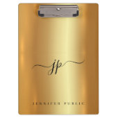 Porte-bloc Custom Script Elegant Text Monogram Luxury Gold (Devant)