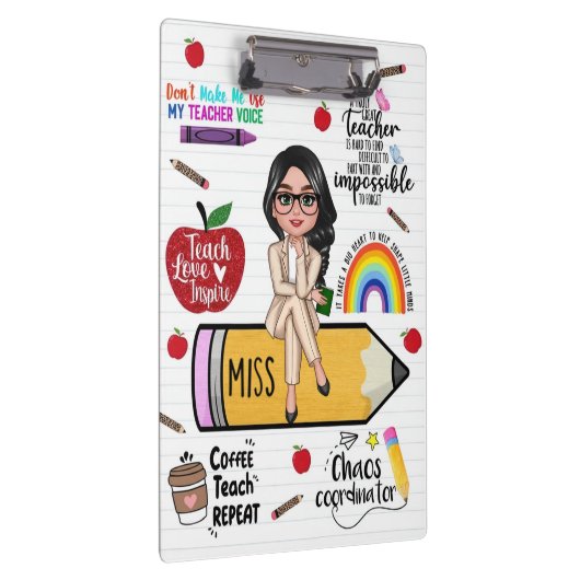Porte-bloc Custom Teacher Clipboard – Back to School Gift (Swatch)