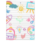 Porte-bloc Custom Teacher Name | Cute Colorful doodle (Dos)