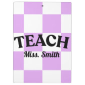 Porte-bloc Customizable Purple Checkered Teacher Clipboard  (Dos)
