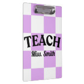 Porte-bloc Customizable Purple Checkered Teacher Clipboard  (Swatch)