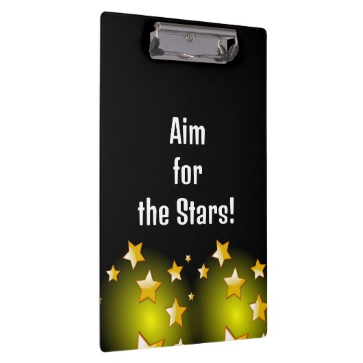 Porte-bloc Cute Aim for the Stars Yellow Black Clipboard  (Swatch)