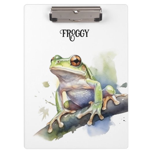 Porte-bloc Cute Aquarelle Arbre Frog, personnalisé (Devant)